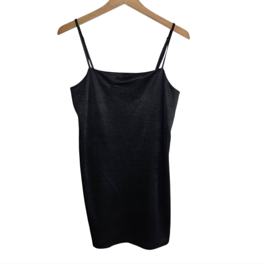 Audrey 3+1 | Black Slip Dress Adjustable Spaghetti Straps Size Medium